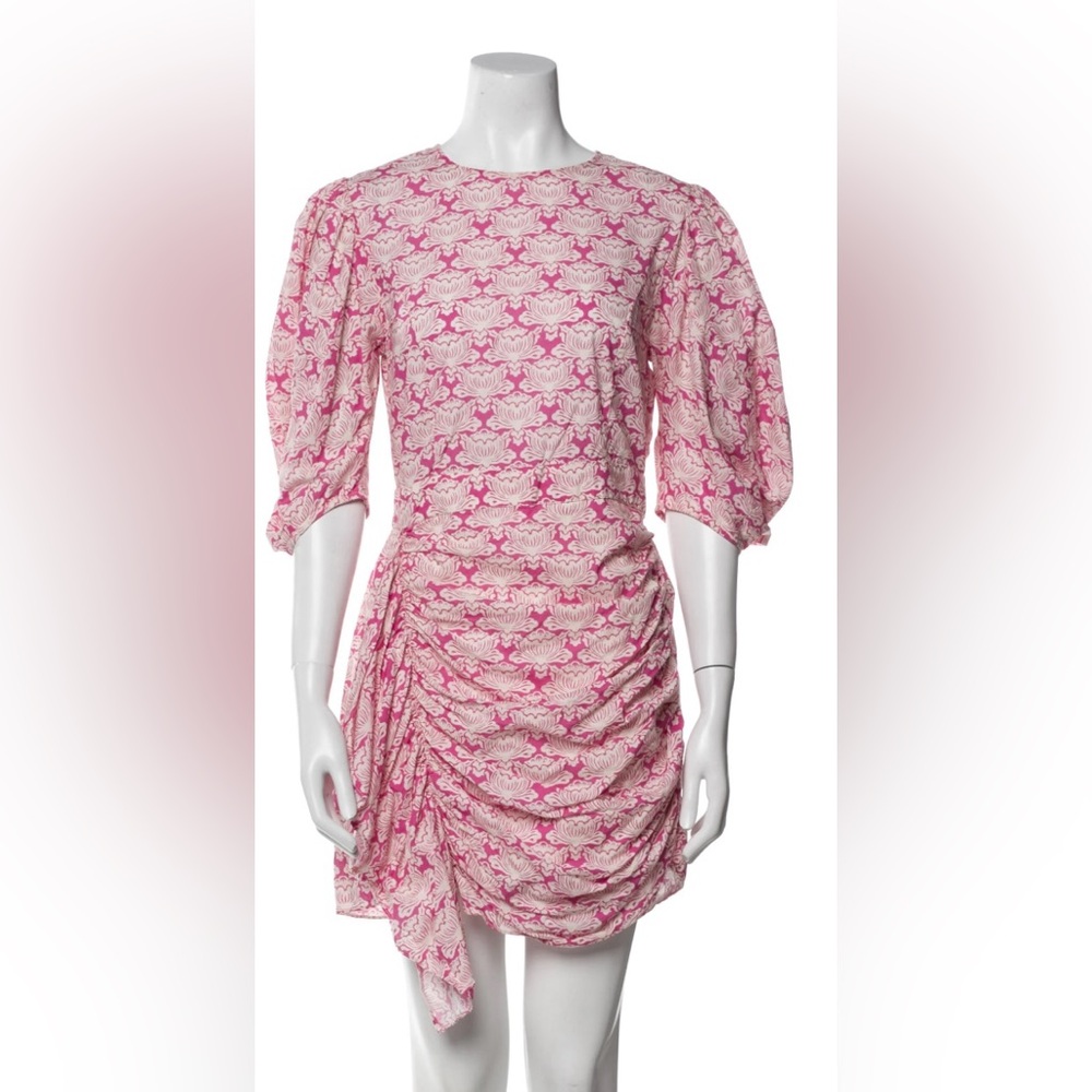 RHODE Pia Pink and White Floral Mini Dress